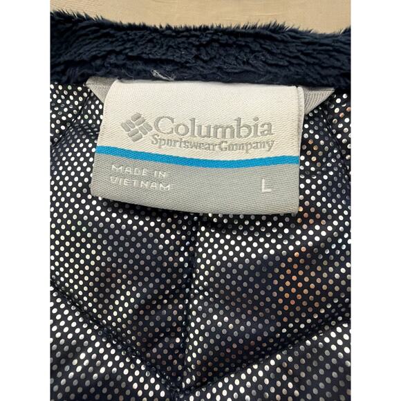 Columbia Heavenly Long Hooded Jacket Size L Navy Blue Great Condition - Picture 12 of 14